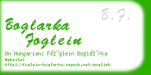 boglarka foglein business card